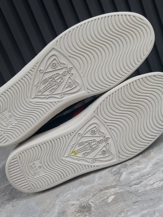 GUCCI Ace Web Supreme GG Monogram Sneakers Gray Leather 8.5 G or 9 US 42.5 EUR main image 8